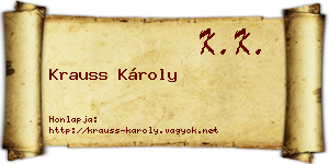 Krauss Károly névjegykártya