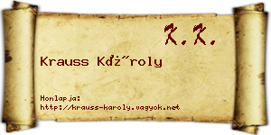 Krauss Károly névjegykártya