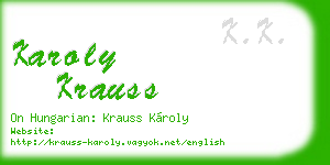 karoly krauss business card